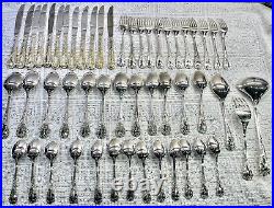 512 F. B. Rogers Old Vienna pattern Set flatware service for 12 silverware gold