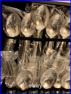 51 piece WM Rogers & Son Enchanted Rose Silverplated Flatware Set NEW
