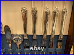 52 Pc Rogers & Bro Starlight Silverplate Flatware Service for 8 + Chest, 1950