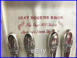 52 Piece 1847 Rogers Bros. First Love Silverplate Flatware Set with Carving Set