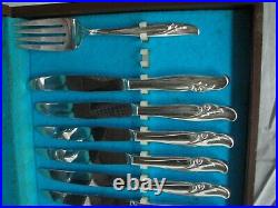 53 pc Set Rogers Silver Plate Flatware Exquisite Pattern Silverplate withBox B