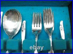 53 pc Set Rogers Silver Plate Flatware Exquisite Pattern Silverplate withBox B