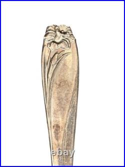 54 Pc 1847 Rogers Brothers Daffodil Silver Plate Flatware Set Wood Case Art Deco