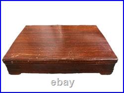 54 Pc 1847 Rogers Brothers Daffodil Silver Plate Flatware Set Wood Case Art Deco