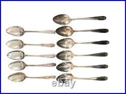54 Pc 1847 Rogers Brothers Daffodil Silver Plate Flatware Set Wood Case Art Deco