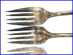 54 Pc 1847 Rogers Brothers Daffodil Silver Plate Flatware Set Wood Case Art Deco