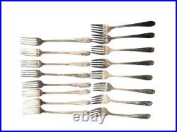 54 Pc 1847 Rogers Brothers Daffodil Silver Plate Flatware Set Wood Case Art Deco