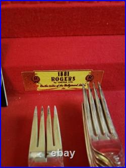 54pc Rogers Bros. 1881 Silver Plated Flatware Set WithBox