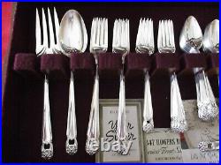 (55) Pc Set 1847 Rogers Silverplate Grill Flatware, 1941 Eternally Yours #22