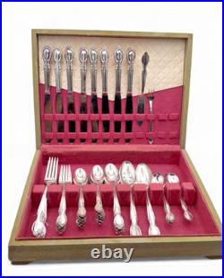 55 Piece PRECIOUS MIRROR Silverplate Flatware SERVICE FOR 8+ BOX Wm Rogers 1954