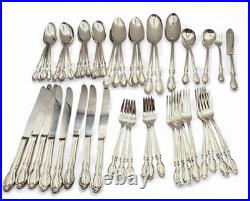 55 Piece PRECIOUS MIRROR Silverplate Flatware SERVICE FOR 8+ BOX Wm Rogers 1954