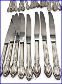 55 Piece PRECIOUS MIRROR Silverplate Flatware SERVICE FOR 8+ BOX Wm Rogers 1954