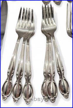 55 Piece PRECIOUS MIRROR Silverplate Flatware SERVICE FOR 8+ BOX Wm Rogers 1954