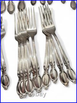 55 Piece PRECIOUS MIRROR Silverplate Flatware SERVICE FOR 8+ BOX Wm Rogers 1954