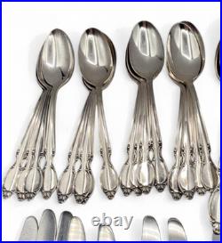 55 Piece PRECIOUS MIRROR Silverplate Flatware SERVICE FOR 8+ BOX Wm Rogers 1954