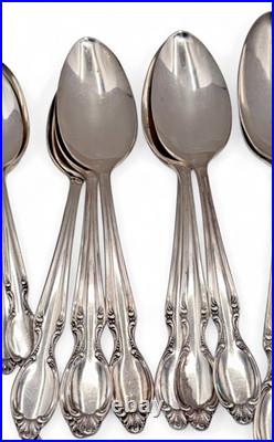 55 Piece PRECIOUS MIRROR Silverplate Flatware SERVICE FOR 8+ BOX Wm Rogers 1954