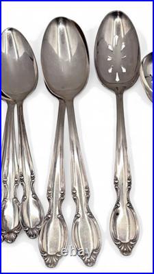 55 Piece PRECIOUS MIRROR Silverplate Flatware SERVICE FOR 8+ BOX Wm Rogers 1954