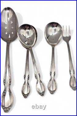 55 Piece PRECIOUS MIRROR Silverplate Flatware SERVICE FOR 8+ BOX Wm Rogers 1954