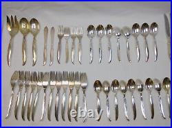56 Pc 1847 Rogers FLAIR Silverplate Flatware Set Svce for 8 + Extras