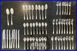 56 Pieces 1940 Exquisite Rogers Co. Silverplate Flateware