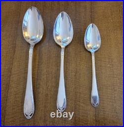 57 PC Lot 1847 Rogers Bros IT Lovelace Silver Plate Flatware & Storage Chest