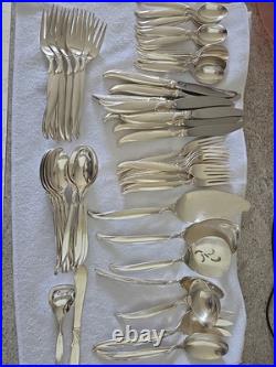 57 Piece 1847 Rogers FLAIR International Silver plate Flatware Set