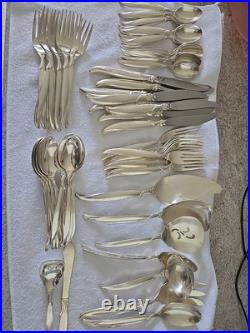 57 Piece 1847 Rogers FLAIR International Silver plate Flatware Set