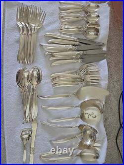 57 Piece 1847 Rogers FLAIR International Silver plate Flatware Set