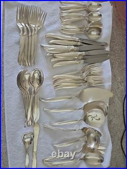 57 Piece 1847 Rogers FLAIR International Silver plate Flatware Set