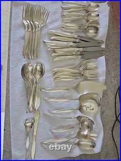 57 Piece 1847 Rogers FLAIR International Silver plate Flatware Set