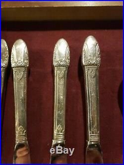 59 Piece 1847 Rogers Bros. First Love Pattern Silver Plated Flatware Set Vintage