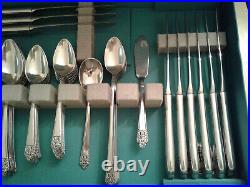 59pc 1941 Rogers Deluxe Precious Silver Plate Flatware Set Service for 9 FREE SH