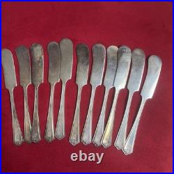5.75 Silver Plate Antique Rogers Butter Knife Set of 11 Gorgeous Pieces