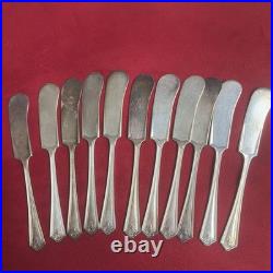 5.75 Silver Plate Antique Rogers Butter Knife Set of 11 Gorgeous Pieces