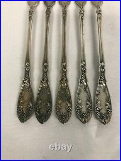 5 Antique Wm A Rogers La Concorde Silverplate 6 3/8 Cocktail Seafood Fork