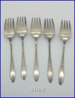 5 Salad Forks Adam Pattern by Community Plate Rogers Silver Plate Flatware