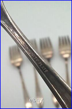 5 Salad Forks Adam Pattern by Community Plate Rogers Silver Plate Flatware