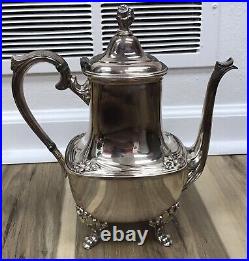 5pc Daffodil Pattern 1847 Rogers Bros Silver Plate Tea & Coffee Service Set