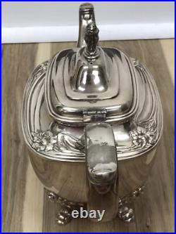 5pc Daffodil Pattern 1847 Rogers Bros Silver Plate Tea & Coffee Service Set