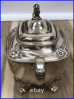 5pc Daffodil Pattern 1847 Rogers Bros Silver Plate Tea & Coffee Service Set