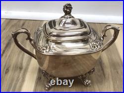 5pc Daffodil Pattern 1847 Rogers Bros Silver Plate Tea & Coffee Service Set