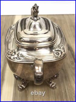 5pc Daffodil Pattern 1847 Rogers Bros Silver Plate Tea & Coffee Service Set