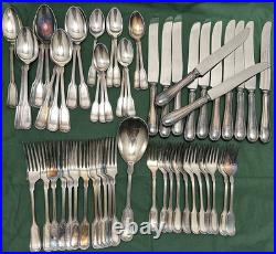 60 Pc THREADED / THREAD Silverplated Flatware Set 1847 Rogers Bros