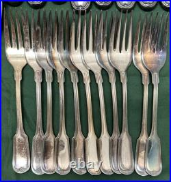 60 Pc THREADED / THREAD Silverplated Flatware Set 1847 Rogers Bros 60 Pc THREADED / THREAD Silverplated Flatware Set 1847 Rogers Bros