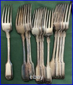 60 Pc THREADED / THREAD Silverplated Flatware Set 1847 Rogers Bros