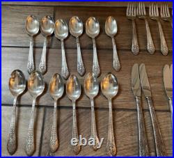 60 Rogers Marquise Silverplate Butter Spoons Long Forks Salad Forks Knives 60 Rogers Marquise Silverplate Butter Spoons Long Forks Salad Forks Knives