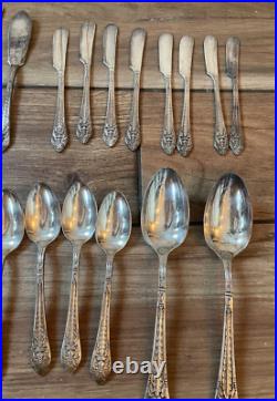 60 Rogers Marquise Silverplate Butter Spoons Long Forks Salad Forks Knives 60 Rogers Marquise Silverplate Butter Spoons Long Forks Salad Forks Knives