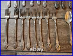 60 Rogers Marquise Silverplate Butter Spoons Long Forks Salad Forks Knives 60 Rogers Marquise Silverplate Butter Spoons Long Forks Salad Forks Knives