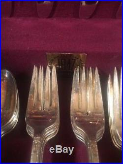 61 Pc. VINTAGE 1847 ROGERS BROS IS Silverplate SERVICE FOR 12 SILVERWARE