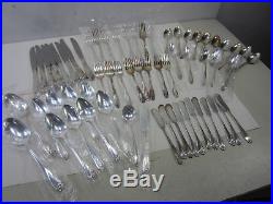 62 Pc 1847 Daffodil Rogers Silver Plate Service for 8